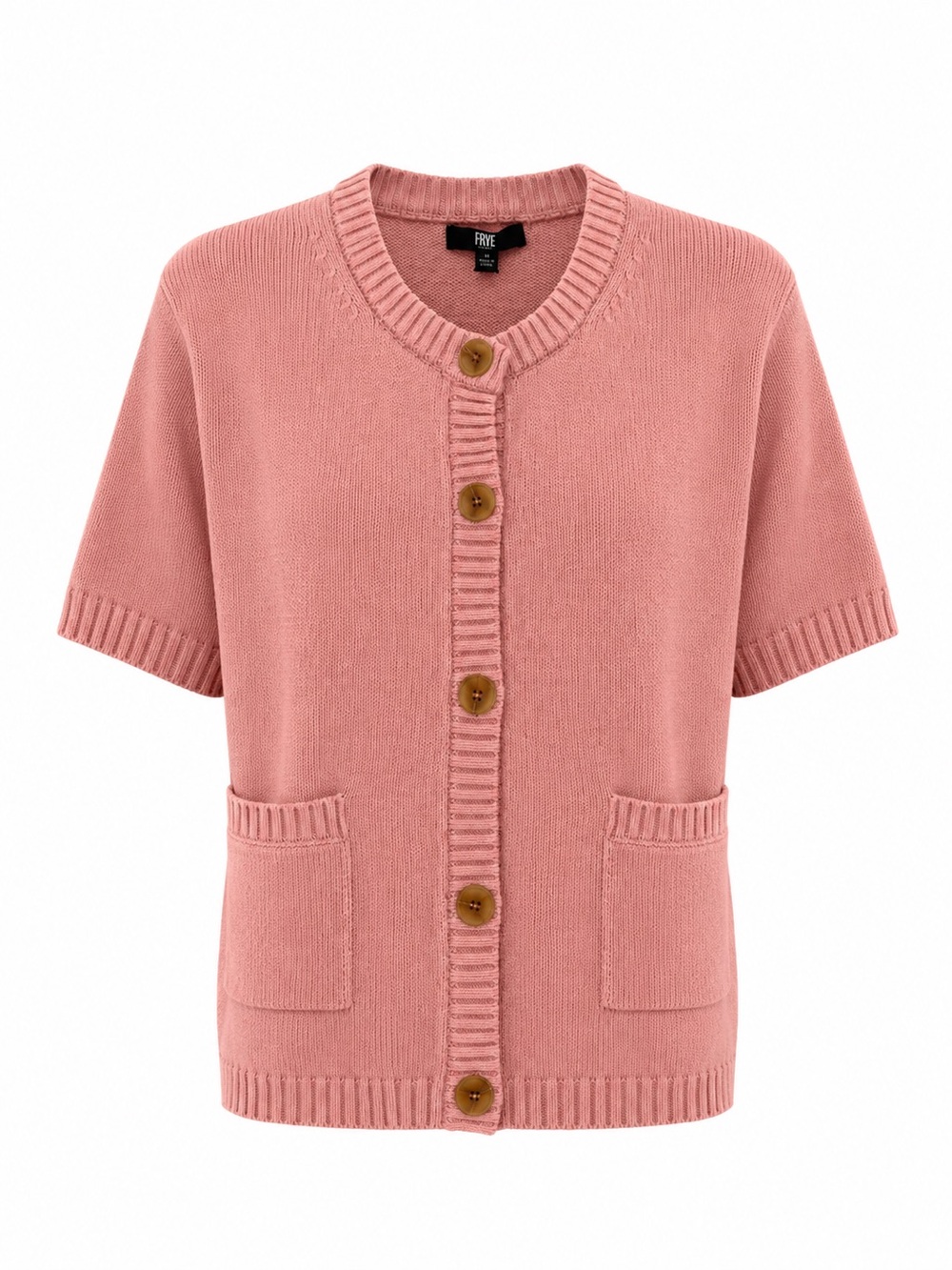 FRYE Short-Sleeve Button Cardigan Sweater